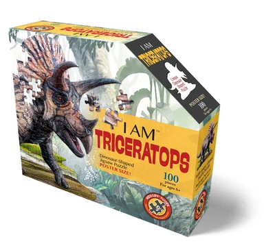 Madd Capp Puzzles YO SOY TRICERATOPS 100 piezas en forma de dinosaurio nuevo sellado Foto 1 de 4