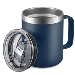 12 Unzen Edelstahl Thermo Kaffeebecher mit Griff, Doppelwand Vakuum Tra... - Bild 1 von 7