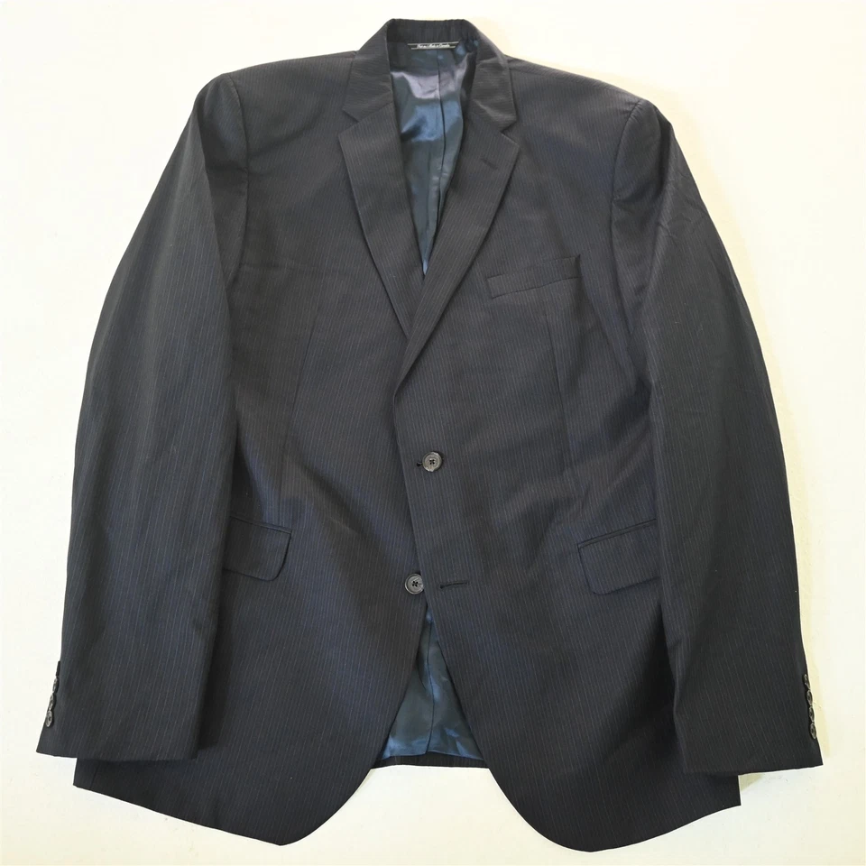 Blazer Traje Chaqueta Abrigo Deportivo Neiman Marcus 46R Azul Rayas 100% Lana Sable Foto 1 de 4