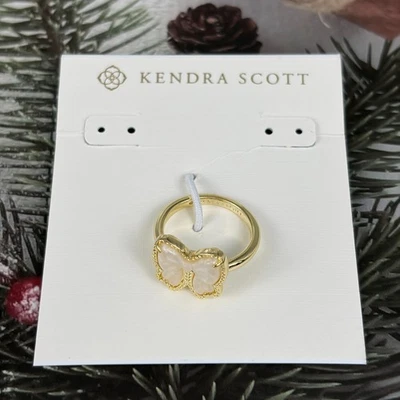 Anillo Kendra Scott Haley Arco Banda Oro Marfil Madreperla Foto 1 de 2