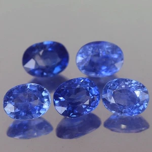 1.74CT CHARMIMG AA 5PCS OVAL HEATED ONLY CEYLON BLUE SAPPHIRE NATURAL - Picture 1 of 3