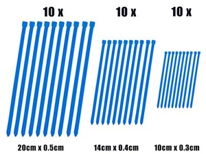 Zip Cable Ties x 30 Blue fits Yamaha DT50 R 99-02 - Picture 1 of 1