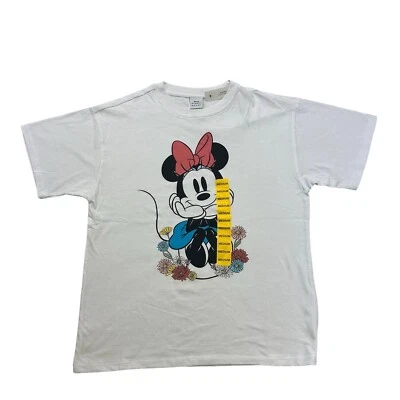 Camisa Disney Minnie Mouse Mujer Mediana M Blanca Bordada Flores Manga Corta Foto 1 de 4