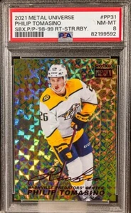 2021 Skybox Metal Universe Star Rubies Philip Tomasino PP31 RC Card 10/50 PSA 8 - Bild 1 von 2