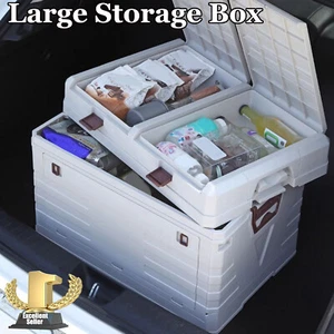 XL Large Folding Camping Storage Box Outdoor Fishing Car Trunk Picnic Organizer - Picture 1 of 10