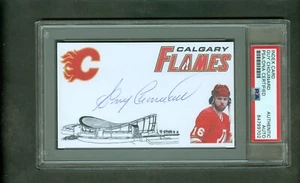 Guy Chouinard 3x5 index card color images Flames PSA/DNA encased Autograph - Picture 1 of 3
