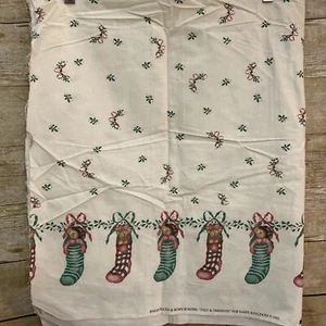 Daisy Kingdom Socks & Bows Border Fabric 34" x 44” Christmas Stocking 34115 - Picture 1 of 6