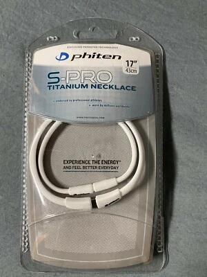 NEW PHITEN S-PRO TITANIUM NECKLACE 17” 43cm NEW IN BOX – White