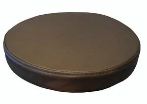 Cojín de asiento redondo marrón oscuro cuero auténtico cojín de asiento sillón sillas taburete de bar  - Imagen 1 de 2
