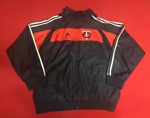 Minnesota Twins Adidas Hooded Windbreaker Jacket Womens Size XL Mens Size Medium - Picture 1 of 9