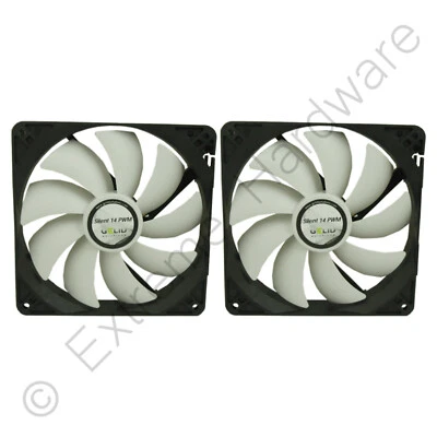 2 x Pack Gelid Solutions Silent 14 PWM 140mm Case Fans 1200 RPM, 74.5 CFM, 4-Pin - Image 1 of 4