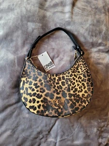 NWT Cavalli Class Fiore Signature Hobo Leopard W/Black Handbag Purse Bag Cheetah - Picture 1 of 12