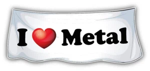 I Love Metal Textile Slogan Car Bumper Sticker Sticker Decal - ''TALLAS'' - Imagen 1 de 1