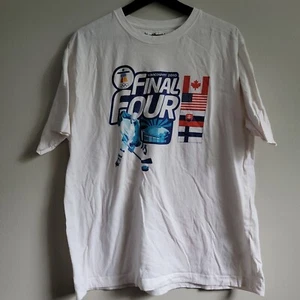 Vancouver 2010 Olympics Final Four Ice Hockey Size LG White Short Sleeve Shirt - Picture 1 of 12