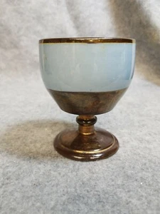 Tazza con piedistallo in rame lustro, blu, c.1845, altezza 4 1/4" - Foto 1 di 5