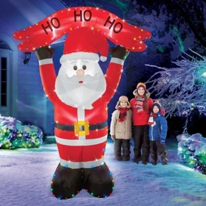 8 Foot LED Lighted "HO HO HO" Santa Christmas Outdoor Airblown Inflatable - Picture 1 of 1