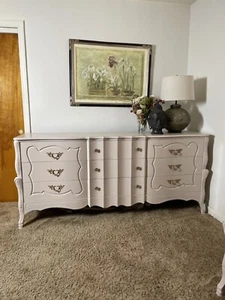 Mid Century French Provincial Hollywood Regency Lowboy Dresser - Picture 1 of 6