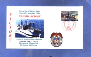 ENID VICTORY Ship named: City of Enid, Oklahoma Color Cachet Handstamp Postmark - Picture 1 of 1