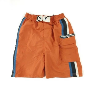 Harley Davidson Swim Trunks Shorts Youth Boys Size 8/10 Netted Elastic Waist - Picture 1 of 7
