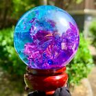 261G  Natural Titanium Rainbow Quartz sphere Crystal ball Healing