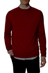 $178 Good Man Brand Classic Knit Crew Neck Slim Fit Sweater,RED , SIZE L - Picture 1 of 4