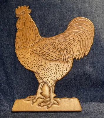 "Colgante de pared vintage de madera tallada para decoración del hogar 12"" gallo MCM Foto 1 de 3