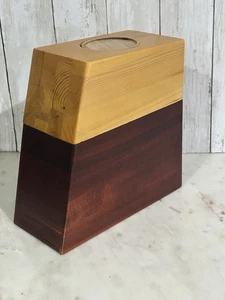 Menschliche Urne Pflanzenhalter Erwachsene Asche Einäscherung zweifarbig Holz magnetisch modern Deko - Bild 1 von 15