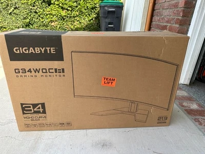 GIGABYTE G34WQC 34" 144Hz WQHD LCD Curved Gaming Monitor - Black - Image 1 of 4