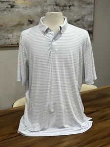 Peter Millar Sommer Komfort Herren Größe XXL Golf Polo blau mit weißen Streifen gebraucht, in einwandfreiem Zustand - Bild 1 von 9
