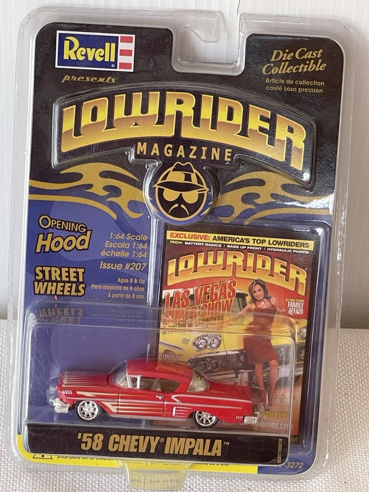 Revell 1958 Chevy Impala Lowrider Magazine 1/64 58 Chevrolet Car Red Issue #207