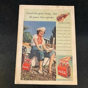 1939 Coca-Cola Lady Dinghy Boat Coke Soda Atlanta Vintage Magazine Print Ad - Picture 1 of 1