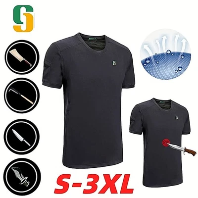 Anti Stab T-Shirt Knife Cut Proof Vest Body Armour Slash Protective Safe Man - Image 1 of 4