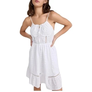 NWOT Maaji Kamala White Quartz Eyelet Mini Beach Dress LARGE - Picture 1 of 9