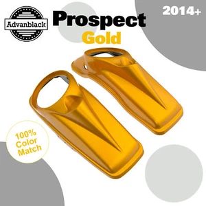 Advanblack 8" Saddlebag Speaker Lids For Harley Touring 14+ PROSPECT GOLD - Picture 1 of 7