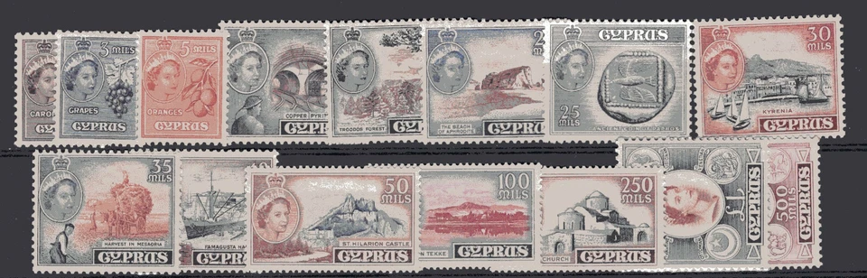 CHIPRE BRITÁNICA, YV # 156/70, JUEGO COMPLETO, MH, EN MUY BUENA CONDICIÓN Foto 1 de 1