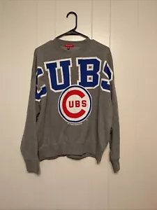 Mitchell & Ness Chicago Cubs Sweatshirt Women’s Sz LGray Cooperstown Collection - Picture 1 of 5