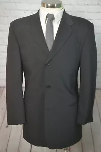 DONNA KARAN Mens Charcoal Gray Wool Classic Sport Coat Blazer Jacket SIZE 42L - Picture 1 of 7