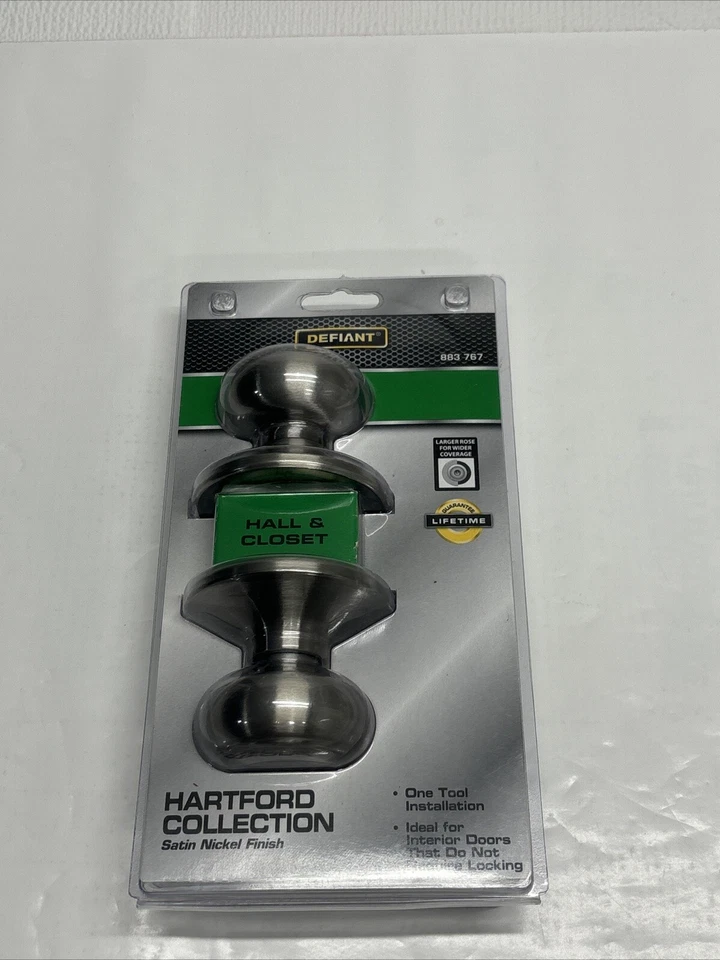 Hartford Collection Satin Nickel Hall & Closet Passage Door Knob by Defiant