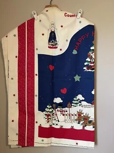 Vintage CHRISTMAS 90s Material To Make A COUNTRY CHRISTMAS APRON - Picture 1 of 3