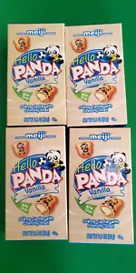 4 PACK MEIJI HELLO PANDA VANILLA CREME CENTER & CRUNCHY SHELL - Foto 1 di 3