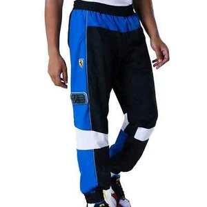 Men's Puma SF Ferrari Race Street Woven 597940-02 pants Black White Blue Size M - Picture 1 of 7