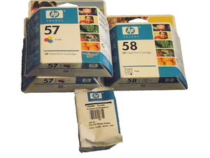 4 SEALED HP INKJET PRINT CARTRIDGES 3 HP57 & 1 HP58 - EXP 2005 & 2006 UNUSED - Picture 1 of 5