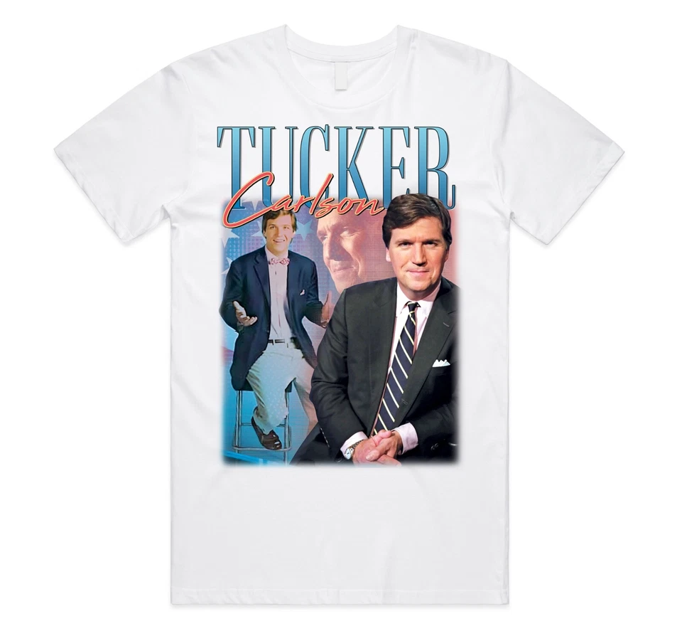 Tucker Carlson Homage T-shirt Top American America Icon Legend Retro 90's Unisex