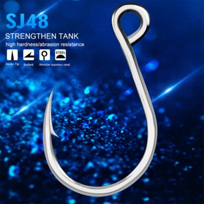 20pc Strong Stainless Steel Jigging Fish Hook Jig Big Fishing Hook Saltwater - Image 1 of 4