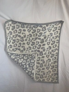 Barefoot Dreams Leopard Stroller Blanket Cozy Chic Ocean/Cream 30” x 32” - Picture 1 of 7