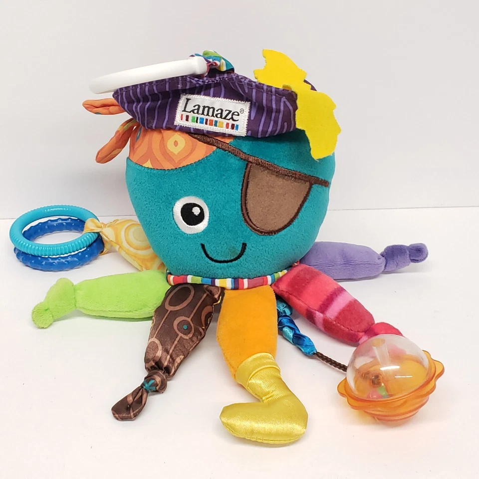 Lamaze Pulpo Pirata Bebé Arrugado Sonajero Espejo Cuna Cochecito Juguete Peluche Foto 1 de 4
