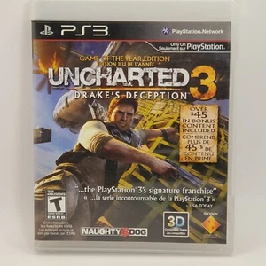 Uncharted 3 Drake's Deception PS3 Sony Playstation 3 Etiqueta Negra - Imagen 1 de 3