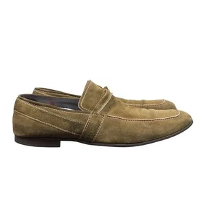 Gucci U Tip Suede Loafers Men's 11D 141960 Preppy Casual - Picture 1 of 11