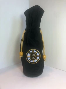 NHL Boston Bruins Hockey Samt Velours Wein Tasche passt Standardgröße Flasche - Bild 1 von 3