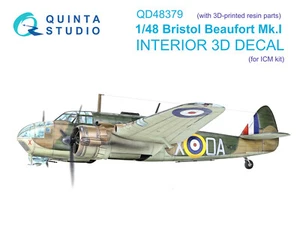 Quinta Studio 1/48 Bristol Beaufort Mk.I Interni stampati in 3D (ICM) (+... - Foto 1 di 14